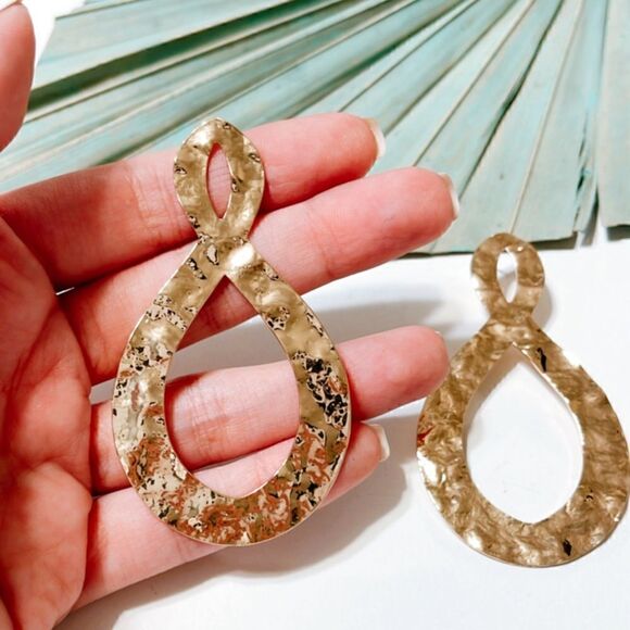 Gold geo dangle earrings #258 - Picture 3 of 3